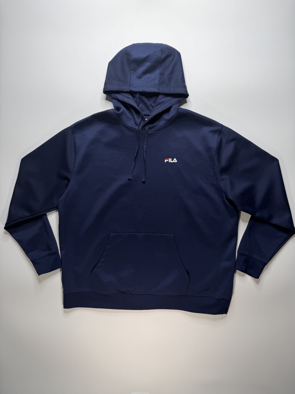 Fila Mens Scuba Tech Fleece Hoodie Sweatshirt XXL Navy Blue Pullover Embroidered
